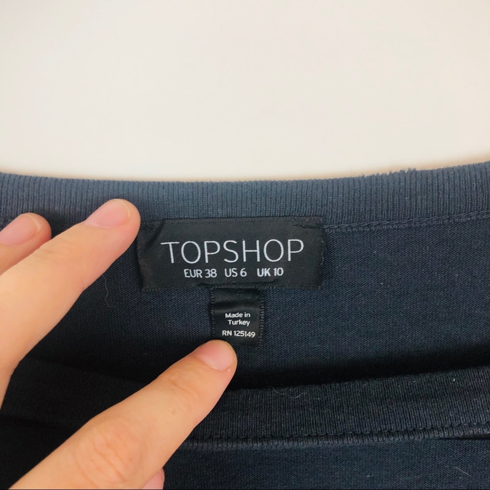 Topshop Raise Hell Distressed Graphic Tee Grunge Choker Top US 6 - Picture 5 of 10